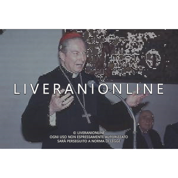 RETROSPETTIVA CARDINALE CARLO MARIA MARTINI NELLA FOTO IL CARDINALE CARLO MARIA MARTINI A MILANO NELL\'ANNO 1989 PRESENZIA ALLA PRESENTAZIONE DELLE 25 NUOVE CHIESE IN UN VIAGGIO ITINERANTE AG ALDO LIVERANI SAS 