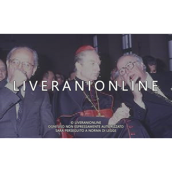 RETROSPETTIVA CARDINALE CARLO MARIA MARTINI NELLA FOTO IL CARDINALE CARLO MARIA MARTINI A MILANO CON VIRGINIO ROGNONI E GIOVANNI SPADOLINI AG ALDO LIVERANI SAS 
