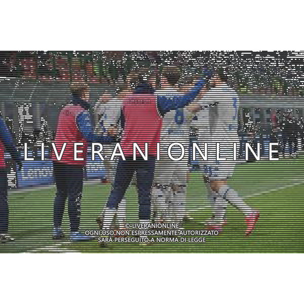 esultanza Empoli dopo il gol dell\'1 a 1 Nedim Bajrami Inter vs Empoli Coppa Italia Frecciarossa - ottavi di finale Milano 19-01-2022 Stadio Giuseppe Meazza - San Siro foto Roberto Garavaglia/ag. Aldo Liverani sas /AGENZIA ALDO LIVERANI SAS