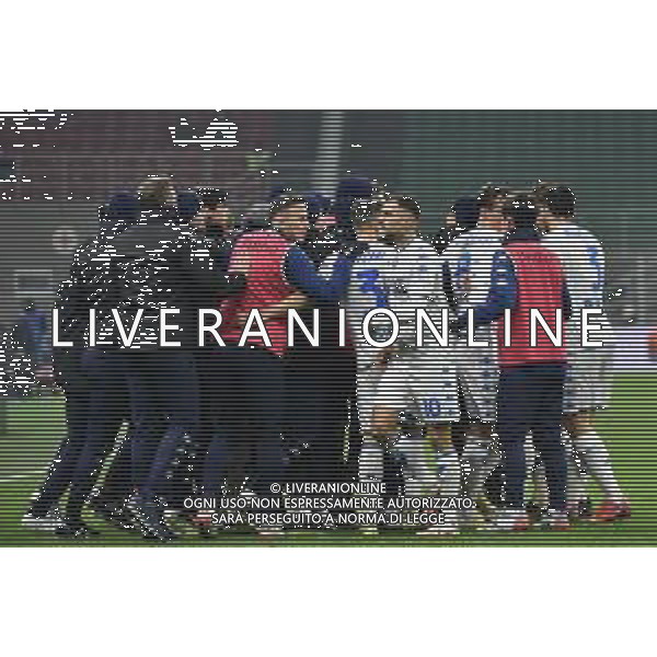 esultanza Empoli dopo il gol del 2 a 1 Patrick Cutrone Inter vs Empoli Coppa Italia Frecciarossa - ottavi di finale Milano 19-01-2022 Stadio Giuseppe Meazza - San Siro foto Roberto Garavaglia/ag. Aldo Liverani sas /AGENZIA ALDO LIVERANI SAS