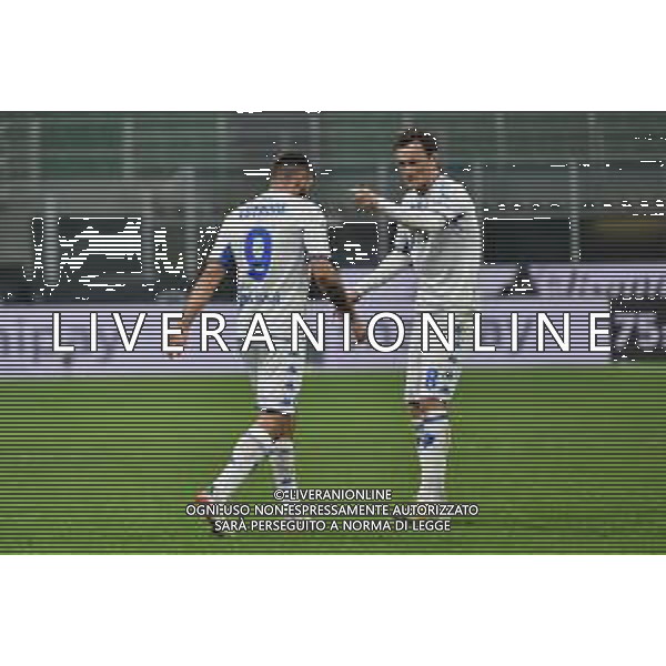 Patrick Cutrone (Empoli) e Liam Henderson (Empoli) esultano dopo il gol del 2 a 1 Inter vs Empoli Coppa Italia Frecciarossa - ottavi di finale Milano 19-01-2022 Stadio Giuseppe Meazza - San Siro foto Roberto Garavaglia/ag. Aldo Liverani sas /AGENZIA ALDO LIVERANI SAS