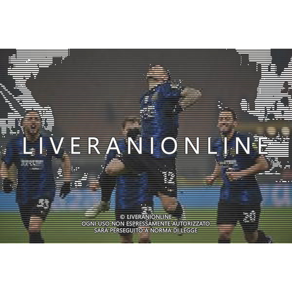 Stefano Sensi (Inter) esulta dopo il gol del 3 a 2 Inter vs Empoli Coppa Italia Frecciarossa - ottavi di finale Milano 19-01-2022 Stadio Giuseppe Meazza - San Siro foto Roberto Garavaglia/ag. Aldo Liverani sas /AGENZIA ALDO LIVERANI SAS