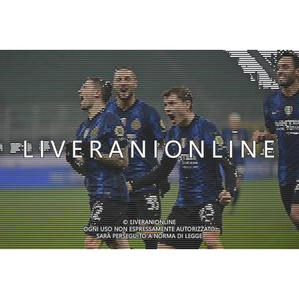 esultanza Inter dopo il gol del 3 a 2 Stefano Sensi e Nicolo\' Barella Inter vs Empoli Coppa Italia Frecciarossa - ottavi di finale Milano 19-01-2022 Stadio Giuseppe Meazza - San Siro foto Roberto Garavaglia/ag. Aldo Liverani sas /AGENZIA ALDO LIVERANI SAS