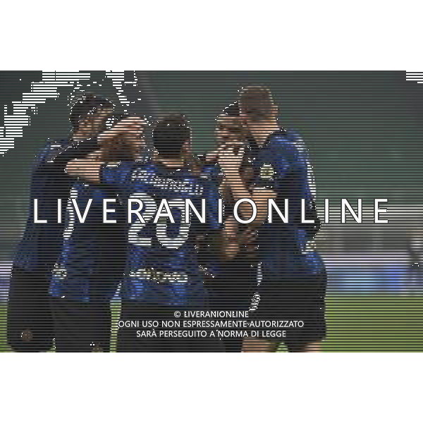esultanza Inter dopo il gol del 3 a 2 Stefano Sensi Inter vs Empoli Coppa Italia Frecciarossa - ottavi di finale Milano 19-01-2022 Stadio Giuseppe Meazza - San Siro foto Roberto Garavaglia/ag. Aldo Liverani sas /AGENZIA ALDO LIVERANI SAS