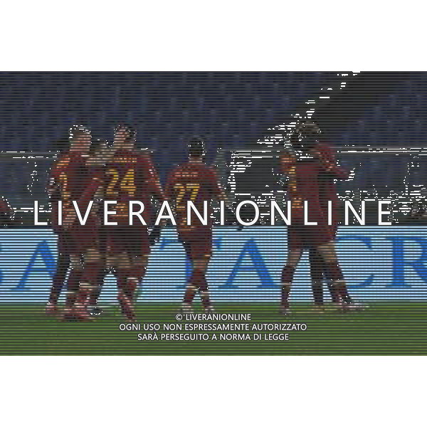 Roma vs Lecce Coppa Italia - Ottavi di finale Stadio Olimpico - Roma 20-01-2022 nella foto Esultanza Roma ©Federico Gaetano/AGENZIA ALDO LIVERANI SAS