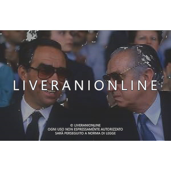 RETROSPETTIVA FRANCO CARRARO DIRIGENTE SPORTIVO E POLITICO NELLA FOTO FRANCO CARRARO NELL\'ANNO 1984 CON JUAN ANTONIO SAMARANCH AG ALDO LIVERANI SAS 