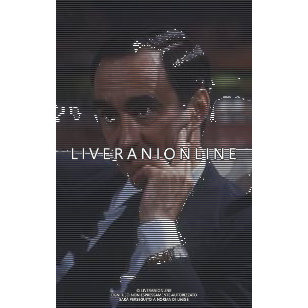 RETROSPETTIVA FRANCO CARRARO DIRIGENTE SPORTIVO E POLITICO NELLA FOTO FRANCO CARRARO NELL\'ANNO 1984 A MILANO NELLA TRASMISSIONE “TEST“ AG ALDO LIVERANI SAS 