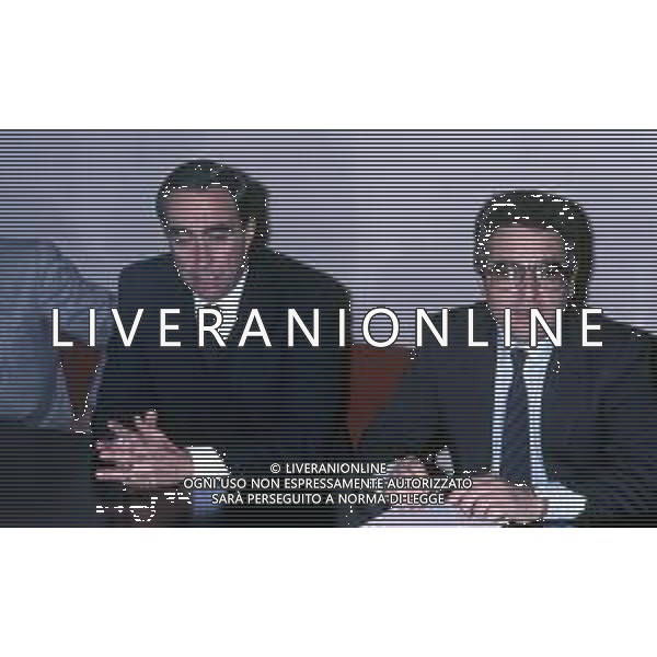 RETROSPETTIVA FRANCO CARRARO DIRIGENTE SPORTIVO E POLITICO NELLA FOTO FRANCO CARRARO NELL\'ANNO 1986 A MILANO CON ANTONIO MATARRESE AG ALDO LIVERANI SAS   