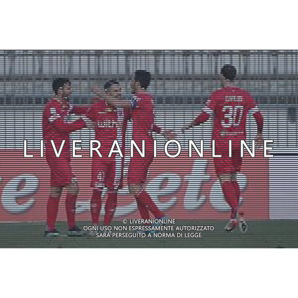 © TVRG esultanza Monza dopo il gol dell\'1 a 0 Dany Mota Carvalho Monza vs Reggina Campionato Serie BKT - 20a giornata Monza 22-01-2022 U-Power Stadium foto Roberto Garavaglia/ag. Aldo Liverani sas /AGENZIA ALDO LIVERANI SAS