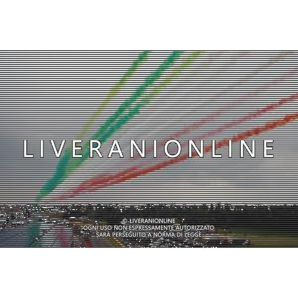 IMOLA 18 04 2021 FRECCE TRICOLORI VOLANO SOPRA L\'AUTODROMO ENZO E DINO FERRARI PRIMA DELLA PARTENZA DEL GP FORMULA 1 IMOLA ©SANNA/AGENZIA ALDO LIVERANI SAS