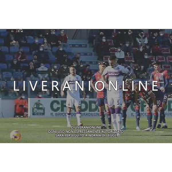 23-1-2022. Cagliari Calcio - ACF Fiorentina. 23° giornata, Serie A 2021-2022. Italia, Sardegna, Cagliari, Stadio Unipol Domus. Salvatore Moi/Aldo Liverani s.a.s. Nella foto: rigore a favore fiorentina contro cagliari tirato da Cristiano Biraghi Fiorentina - che sbaglia e viene parato da radunovic ©MOI/AGENZIA ALDO LIVERANI SAS