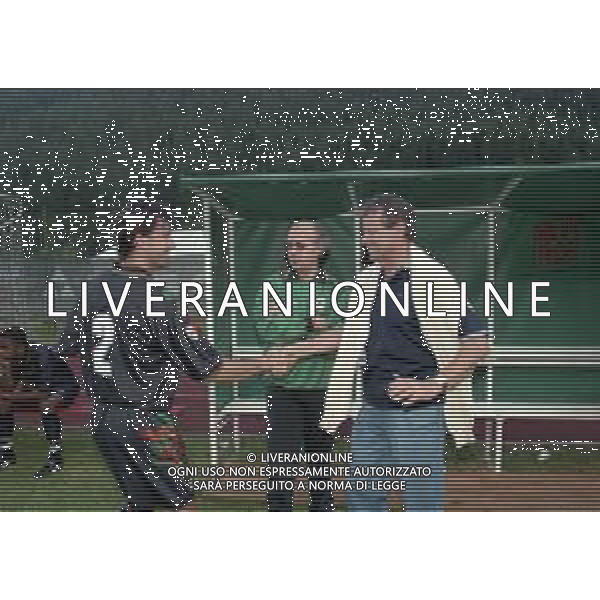 1998 VAL DI FASSA- RITIRO VENEZIA CALCIO NELLA FOTO MAURIZIO ZAMPARINI PRESIDENTE VENEZIA CALCIO CON DANIELE CARNASCIALI AG ALDO LIVERANI SAS