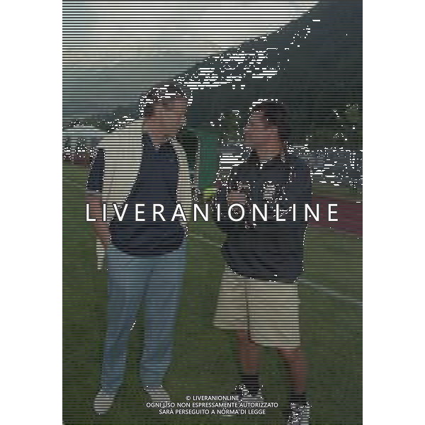1998 VAL DI FASSA- RITIRO VENEZIA CALCIO NELLA FOTO MAURIZIO ZAMPARINI PRESIDENTE VENEZIA CALCIO CON WALTER NOVELLINO AG ALDO LIVERANI SAS