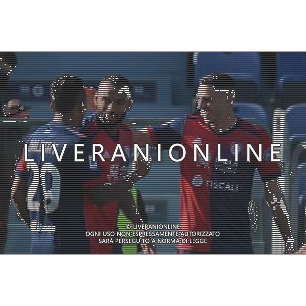 23-1-2022. Cagliari Calcio - ACF Fiorentina. 23° giornata, Serie A 2021-2022. Italia, Sardegna, Cagliari, Stadio Unipol Domus. Salvatore Moi/Aldo Liverani s.a.s. Nella foto: Gol ed esultanza Cagliari in casa contro Fiorentina in casa. Segna: Joao Pedro Cagliari ©MOI/AGENZIA ALDO LIVERANI SAS