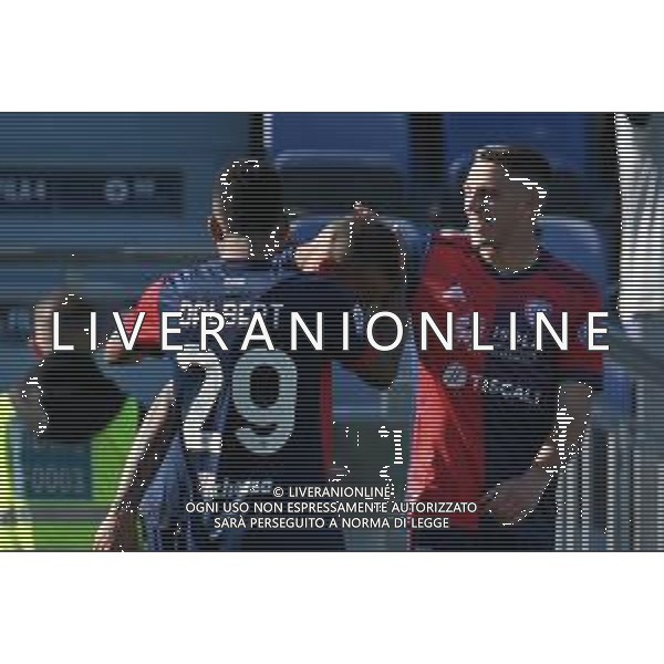 23-1-2022. Cagliari Calcio - ACF Fiorentina. 23° giornata, Serie A 2021-2022. Italia, Sardegna, Cagliari, Stadio Unipol Domus. Salvatore Moi/Aldo Liverani s.a.s. Nella foto: Gol ed esultanza Cagliari in casa contro Fiorentina in casa. Segna: Joao Pedro Cagliari ©MOI/AGENZIA ALDO LIVERANI SAS