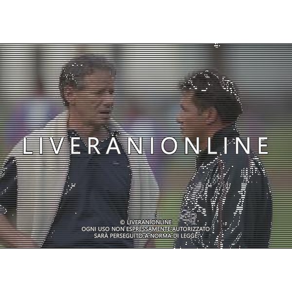 1998 VAL DI FASSA- RITIRO VENEZIA CALCIO NELLA FOTO MAURIZIO ZAMPARINI PRESIDENTE VENEZIA CALCIO CON WALTER NOVELLINO AG ALDO LIVERANI SAS