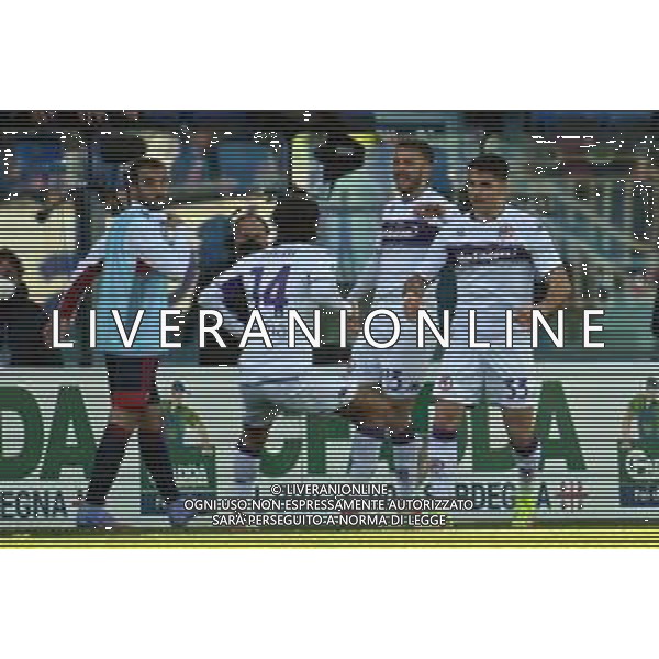 23-1-2022. Cagliari Calcio - ACF Fiorentina. 23° giornata, Serie A 2021-2022. Italia, Sardegna, Cagliari, Stadio Unipol Domus. Salvatore Moi/Aldo Liverani s.a.s. Nella foto: Gol ed esultanza Fiorentina, in trasferta contro Cagliari. Segna: Riccardo Sottil Fiorentina ©MOI/AGENZIA ALDO LIVERANI SAS