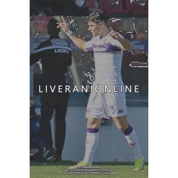 23-1-2022. Cagliari Calcio - ACF Fiorentina. 23° giornata, Serie A 2021-2022. Italia, Sardegna, Cagliari, Stadio Unipol Domus. Salvatore Moi/Aldo Liverani s.a.s. Nella foto: Gol ed esultanza Fiorentina, in trasferta contro Cagliari. Segna: Riccardo Sottil Fiorentina ©MOI/AGENZIA ALDO LIVERANI SAS