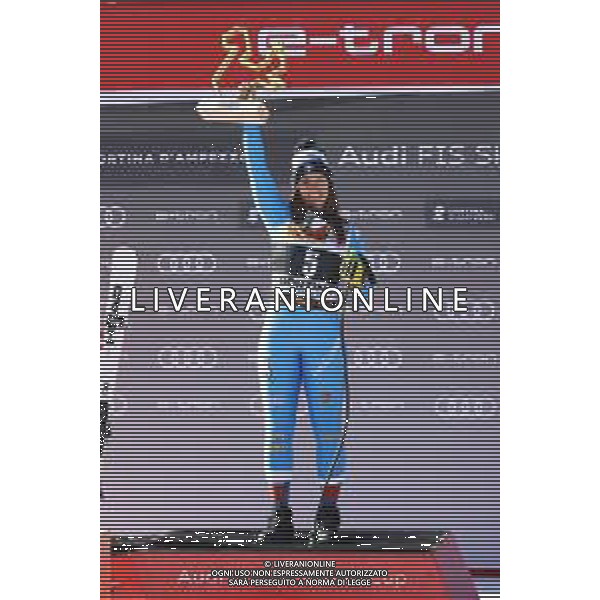 Luca Tedeschi/LMedia - 2022 FIS Ski World Cup - Women Super Giant - alpine ski race January 23 2022 - Olympia slope Cortina Ampezzo, Italy 2022 FIS Ski World Cup - Women Super Giant Photo showing: Elena Curtoni (ITA) @Luca Tedeschi/LiveMedia AG ALDO LIVERANI SAS
