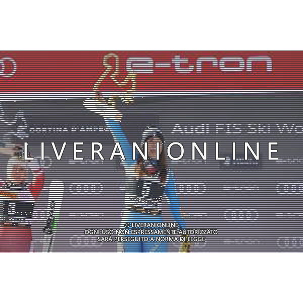 Luca Tedeschi/LMedia - 2022 FIS Ski World Cup - Women Super Giant - alpine ski race January 23 2022 - Olympia slope Cortina Ampezzo, Italy 2022 FIS Ski World Cup - Women Super Giant Photo showing: Elena Curtoni (ITA) @Luca Tedeschi/LiveMedia AG ALDO LIVERANI SAS