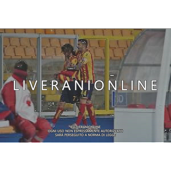 Emmanuele Mastrodonato/LMedia - US Lecce vs US Cremonese - Italian soccer Serie B match 2021/2022 January 23 2022 - Stadio Via del Mare Lecce, Italy US Lecce vs US Cremonese Photo showing: Antonino Gallo (US Lecce) celebrates after scoring a goal of 1-0 @Emmanuele Mastrodonato/LiveMedia /AGENZIA ALDO LIVERANI SAS