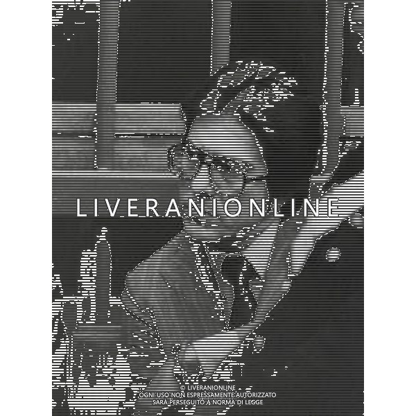 RETROSPETTICA CARLO BONOMI INDUSTRIALE NELLA FOTO CARLO BONOMI IN TRIBUNALE A MILANO PER IL CRAC DEL BANCO AMBROSIANO NELL\'ANNO 1980 AG ALDO LIVERANI SAS