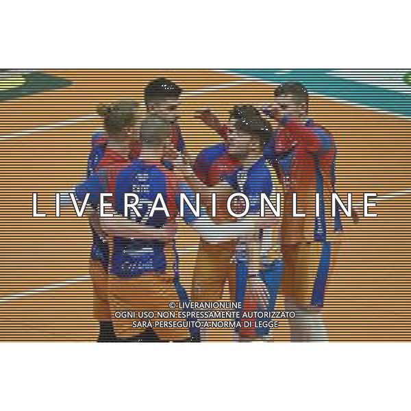 © TVRG esultanza Monza dopo un punto Vero Volley Monza vs Allianz Milano Campionato SuperLega Credem Banca - 15a giornata Monza 26-01-2022 Arena di Monza foto Roberto Garavaglia/ag. Aldo Liverani sas