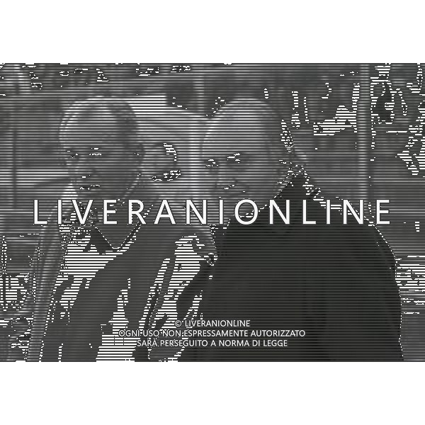 RETROSPETTIVA CORRADO FERLAINO PRESIDENTE NAPOLI CALCIO NELLA FOTO CORRADO FERLAINO PRESIDENTE NAPOLI CALCIO CON L\'ALLENATORE VUJADIN BOSKOV NELL\'ANNO 1995-1996 AG ALDO LIVERANI SAS