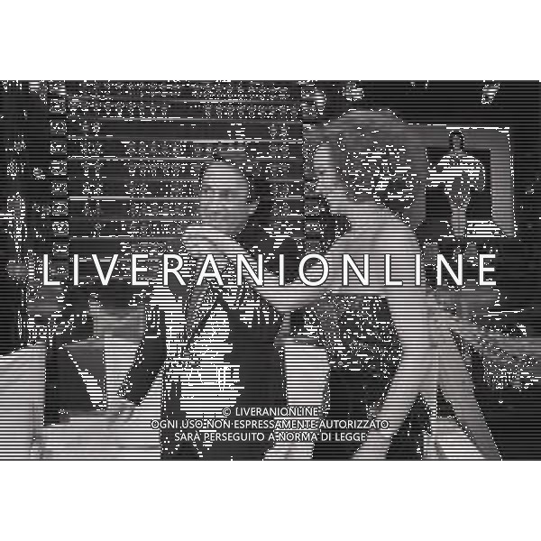 RETROSPETTIVA LAURA ANTONELLI ATTRICE NELLA FOTO LAURA ANTONELLI NELLA TRASMISSIONE TELEVISIVA “TEST“ CONDOTTA DA EMILIO FEDE ANNO 1984 AG ALDO LIVERANI SAS 