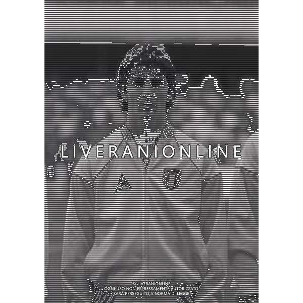 RETROSPETTIVA PAOLO ROSSI CALCIATORE NELLA FOTO PAOLO ROSSI CON LA MAGLIA DELLA NAZIONALE ITALIANA NELL\'ANNO 1982 AG ALDO LIVERANI SAS