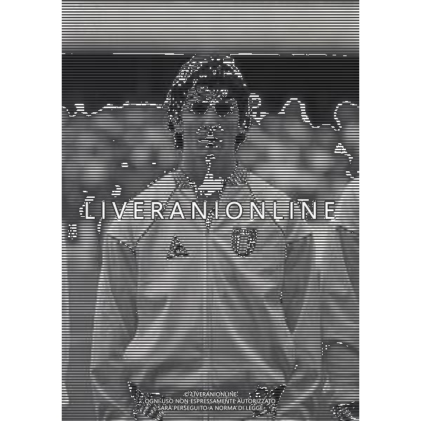 RETROSPETTIVA PAOLO ROSSI CALCIATORE NELLA FOTO PAOLO ROSSI CON LA MAGLIA DELLA NAZIONALE ITALIANA NELL\'ANNO 1982 AG ALDO LIVERANI SAS