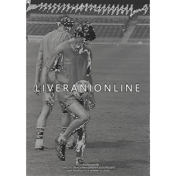 RETROSPETTIVA PAOLO ROSSI CALCIATORE NELLA FOTO PAOLO ROSSI CON LA MAGLIA DELLA NAZIONALE ITALIANA NELL\'ANNO 1982 AG ALDO LIVERANI SAS