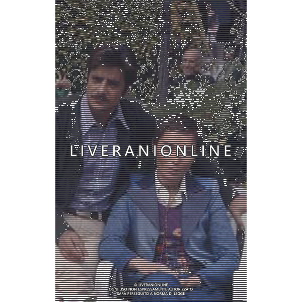 RETROSPETTIVA GIANCARLO GIANNINI ATTORE NELLA FOTO GIANCARLO GIANNINI CON LA MOGLIE LIVIA GIAMPALMO A CANNES NELL\'ANNO 1973 AG ALDO LIVERANI SAS 
