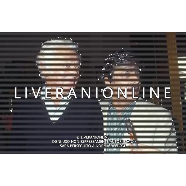 RETROSPETTIVA GIANCARLO GIANNINI ATTORE NELLA FOTO GIANCARLO GIANNINI CON DINO RISI NELL\'ANNO 1985 A CANNES AG ALDO LIVERANI SAS  
