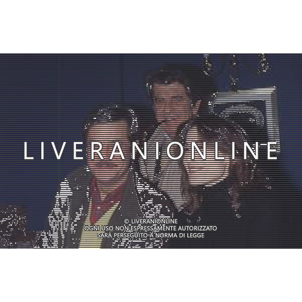 RETROSPETTIVA GIANCARLO GIANNINI ATTORE NELLA FOTO GIANCARLO GIANNINI CON NANNI LOI E LINA SASTRI NELL\'ANNO 1984 IN TERRAZZA MARTINI A MILANO AG ALDO LIVERANI SAS 