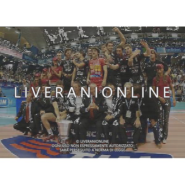 Milano 6 Ottobre 2005 Sisley Treviso - Tonno Callipo Vibo Valentia Supercoppa Italiana volley maschile nella foto: esultanza dopo la vittoria della sisley foto Andry / Ag. Aldo Liverani