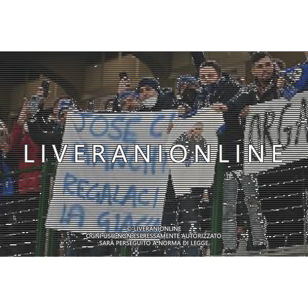 striscioni dei tifosi inter per Jose\' Mourinho Inter vs Roma Coppa Italia Frecciarossa - quarti di finale Milano 08-02-2022 Stadio Giuseppe Meazza - San Siro foto Roberto Garavaglia/ag. Aldo Liverani sas /AGENZIA ALDO LIVERANI SAS