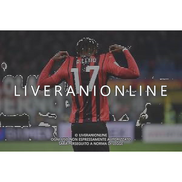 Rafael Leao (Milan) esulta dopo il gol dell\'1 a 0 Milan vs Lazio Coppa Italia Frecciarossa - quarti di finale Milano 09-02-2022 Stadio Giuseppe Meazza - San Siro foto Roberto Garavaglia/ag. Aldo Liverani sas /AGENZIA ALDO LIVERANI SAS