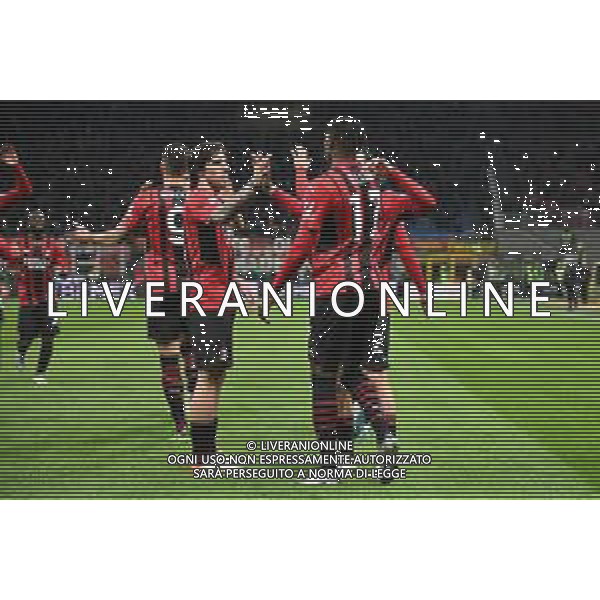 esultanza Milan dopo il gol dell\'1 a 0 Rafael Leao con sandro tonali Milan vs Lazio Coppa Italia Frecciarossa - quarti di finale Milano 09-02-2022 Stadio Giuseppe Meazza - San Siro foto Roberto Garavaglia/ag. Aldo Liverani sas /AGENZIA ALDO LIVERANI SAS