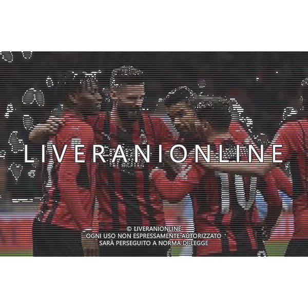 esultanza Milan dopo il gol del 2 a 0 Olivier Giroud Milan vs Lazio Coppa Italia Frecciarossa - quarti di finale Milano 09-02-2022 Stadio Giuseppe Meazza - San Siro foto Roberto Garavaglia/ag. Aldo Liverani sas /AGENZIA ALDO LIVERANI SAS
