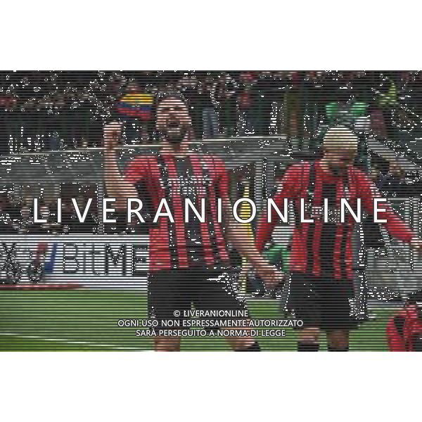 Olivier Giroud (Milan) esulta dopo il gol del 3 a 0 Milan vs Lazio Coppa Italia Frecciarossa - quarti di finale Milano 09-02-2022 Stadio Giuseppe Meazza - San Siro foto Roberto Garavaglia/ag. Aldo Liverani sas /AGENZIA ALDO LIVERANI SAS