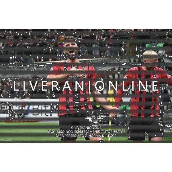 Olivier Giroud (Milan) esulta dopo il gol del 3 a 0 Milan vs Lazio Coppa Italia Frecciarossa - quarti di finale Milano 09-02-2022 Stadio Giuseppe Meazza - San Siro foto Roberto Garavaglia/ag. Aldo Liverani sas /AGENZIA ALDO LIVERANI SAS