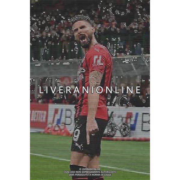 Olivier Giroud (Milan) esulta dopo il gol del 3 a 0 Milan vs Lazio Coppa Italia Frecciarossa - quarti di finale Milano 09-02-2022 Stadio Giuseppe Meazza - San Siro foto Roberto Garavaglia/ag. Aldo Liverani sas /AGENZIA ALDO LIVERANI SAS