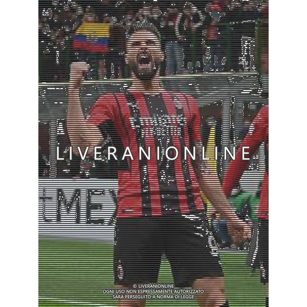 Olivier Giroud (Milan) esulta dopo il gol del 3 a 0 Milan vs Lazio Coppa Italia Frecciarossa - quarti di finale Milano 09-02-2022 Stadio Giuseppe Meazza - San Siro foto Roberto Garavaglia/ag. Aldo Liverani sas