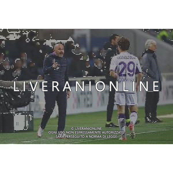 Atalanta-Fiorentina Coppa Italia Frecciarossa 2021/2022 Quarti di finale Bergamo, 10 Febbraio 2022 Nella foto: Vincenzo Italiano con Odriozola Ph. Soli - Ag. Aldo Liverani/AGENZIA ALDO LIVERANI SAS