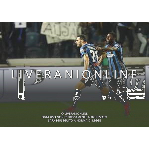 Atalanta-Fiorentina Coppa Italia Frecciarossa 2021/2022 Quarti di finale Bergamo, 10 Febbraio 2022 Nella foto: Davide Zappacosta esulta dopo il gol dell\'1-1 con Jeremie Boga Ph. Soli - Ag. Aldo Liverani/AGENZIA ALDO LIVERANI SAS
