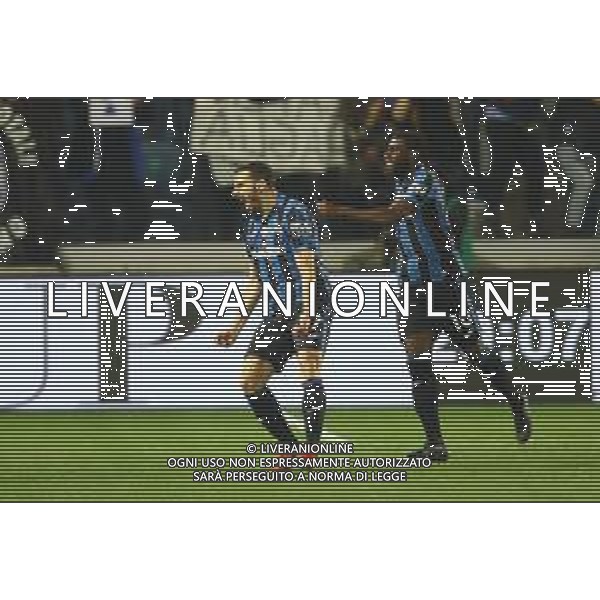 Atalanta-Fiorentina Coppa Italia Frecciarossa 2021/2022 Quarti di finale Bergamo, 10 Febbraio 2022 Nella foto: Davide Zappacosta esulta dopo il gol dell\'1-1 con Jeremie Boga Ph. Soli - Ag. Aldo Liverani/AGENZIA ALDO LIVERANI SAS