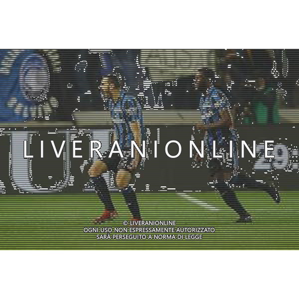 Atalanta-Fiorentina Coppa Italia Frecciarossa 2021/2022 Quarti di finale Bergamo, 10 Febbraio 2022 Nella foto: Davide Zappacosta esulta dopo il gol dell\'1-1 con Jeremie Boga Ph. Soli - Ag. Aldo Liverani/AGENZIA ALDO LIVERANI SAS