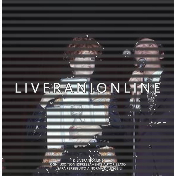 RETROSPETTIVA MINNIE MINOPRIO PSEUDONIMO DI VIRGINIA ANNE MINOPRIO ATTRICE NELLA FOTO MINNIE MINOPRIO CON DANIELE PIOMBI PREMIO TELEGATTO AG ALDO LIVERANI SAS 