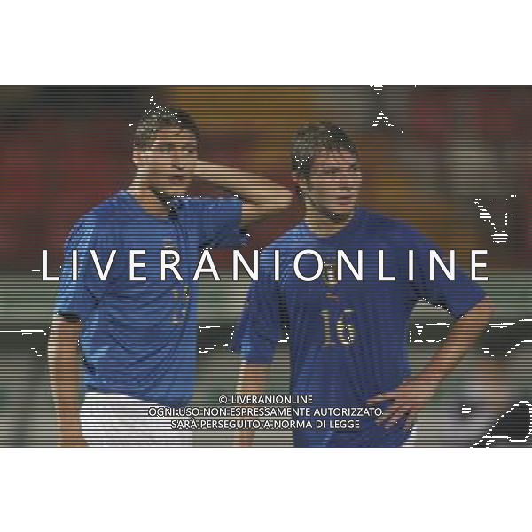 vicenza 07-10-2005 qualificazioni campionato europeo under 21 2004-06 Italia Slovenia nella foto Coda Andrea e Motta Marco PH. Filippo Venezia-Ag.Aldo Liverani